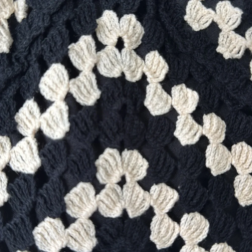 NEW POL Black and Natural Chevron Knit Skirt One Size - Picture 7 of 9